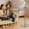 Techwood TVI-455 fém álló ventilátor, 40 cm-es lapátátmérő, 50 W, 3 sebesség, oszcillálás, hálózati tápellátás - 1. kép