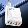  Techsuit - Prémium Fali Töltő PentaXPower (CHC1) - 3x USB, 2x Type-C PD 25W, 65W, GaN, 1m - Fehér - 0. kép