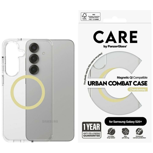 CARE by PanzerGlass Zászlóshajó Városi Harci Chardonnay Qi Tok Samsung Galaxy S25+ - Átlátszó tok CARE by PanzerGlass Zászlóshajó Városi Harci Chardonnay Qi Tok Samsung Galaxy S25+ - Átlátszó tok
