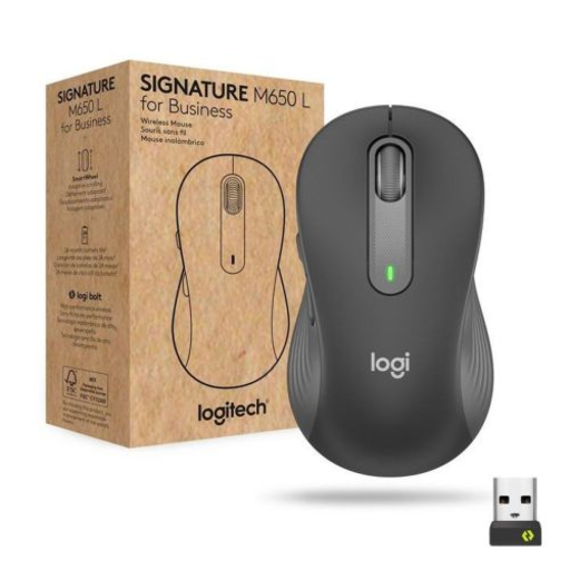 Logitech Egér Vezeték nélküli M650 L Signature üzleti felhasználásra Grafit EU (910-006348)