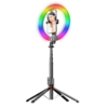 Blavec Selfie Körfényt lámpa Alumínium Aura LED RGB Körfény P50 25cm állvány + távirányító + 2,3 méter (RLP50-TRB23) fekete - 0. kép