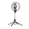 Blavec Selfie Ring lámpa Aura LED Ring P55 25cm állvány + távirányító + 2,3 méter (RLP55-TRB23) fekete - 0. kép