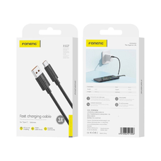 FONENG kábel XS07 USB-C 3A 1M Fekete