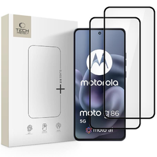 Motorola Moto G86 5G / G86 5G Power Edzett üveg Tech-protect Glass Fit+ 2-csomag Fekete üvegfólia