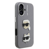 Karl Lagerfeld Szemcsés PU K&CH Heads tok iPhone 16 szürke - 2. kép