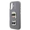 Karl Lagerfeld Szemcsés PU K&CH Heads tok iPhone 16 szürke - 3. kép