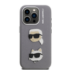 Karl Lagerfeld Grained PU K&CH Heads tok iPhone 15 Pro Max szürke - 1. kép