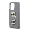 Karl Lagerfeld Grained PU K&CH Heads tok iPhone 15 Pro Max szürke - 3. kép