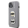 Karl Lagerfeld Grained PU K&CH Heads tok iPhone 15 szürke - 0. kép