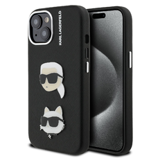 Karl Lagerfeld Grained PU K&CH Heads iPhone 15 tok