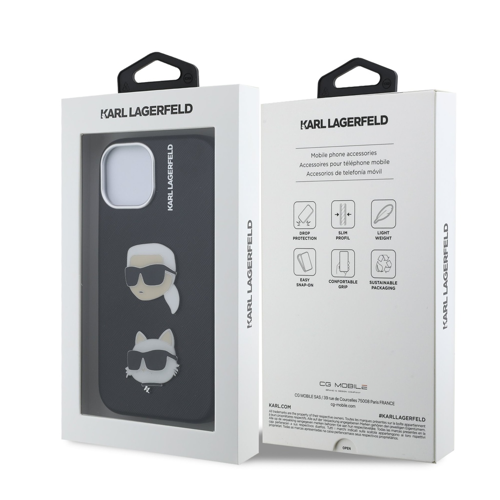  iPhone 15 Karl Lagerfeld Grained PU K&CH Heads tok - 7