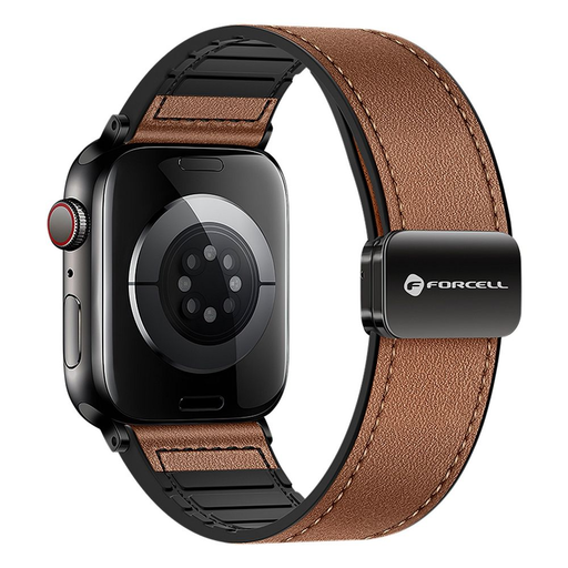 FORCELL F-DESIGN FA21 eco bőrszíj Apple Watch 42 / 44 / 45 / 49 mm barna