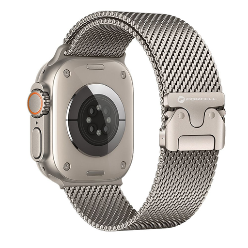 FORCELL F-DESIGN FA11 rozsdamentes acél szíj Apple Watch 42/44/45/49 mm ezüst