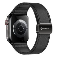 FORCELL F-DESIGN FA21 eco leather strap for APPLE Watch 42 / 44 / 45 / 49 mm black