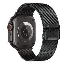 FORCELL F-DESIGN FA11 rozsdamentes acél szíj APPLE Watch 42 / 44 / 45 / 49 mm fekete