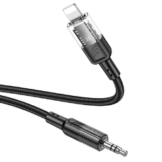 HOCO kábel AUX Audio Jack 3,5 mm - Lightning 8-pin UPA27 1,2 m fekete