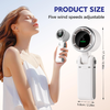  Techsuit - Prémium Mini Kézi Ventilátor (A9) - LED Digitális Kijelzővel, USB-C Tölthető, 5 Szélsebesség, 5000mAh - Zöld - 4. kép
