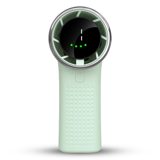  Techsuit - Prémium Mini Kézi Ventilátor (A8) - LED Digitális Kijelzővel, USB-C Újratölthető, 5 Szélsebesség, 3600mAh - Zöld