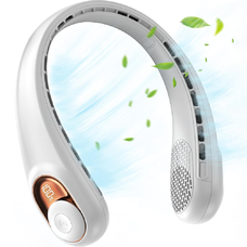  Techsuit - Nyakventilátor (S9) - Hordozható, Digitális kijelzővel, 3 Szélsebesség, 5200mAh, 5800RPM - Fehér
