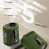  Techsuit - Prémium Hordozható Mini Ventilátor (Z14) - Power Bankkal, Újratölthető, 5 Szélerősséggel, Övcsattal, 5000mAh - Zöld - 4. kép