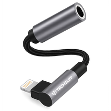  Techsuit - Prémium Kábel Adapter MusicDoX (AC6) - Type-C to 3.5mm Jack, Hi-Fi Hangzás, 3A, ABS, 0.1m - Szürke