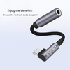 Techsuit - Prémium Kábel Adapter MusicDoX (AC7) - Lightning 3.5 mm Jackhez, Hi-Fi Hangzás, 3A, ABS, 0.1m - Szürke - 0. kép