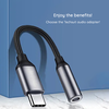  Techsuit - Premium Kábel Adapter MusicDoX (AC8) - 3,5 mm-es jack, Hi-Fi Hangzás, 3A, ABS, 0,1 m - Szürke - 0. kép