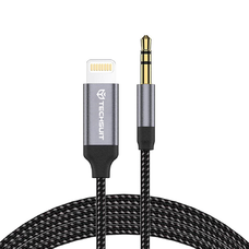  Techsuit - Prémium kábeladapter SoundShell (AC10) - iOS-hoz 3,5 mm-es Jack, DAC chip, 16bit/48kHz, 1,5m - Szürke