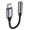  Techsuit - (2 darabos) Prémium Kábel Adapter FuseXound (AC12) - Type-C to 3,5 mm Jack, 3A, Plug and Play, Fonott - Szürke - 0. kép