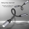  Techsuit - (2 darabos) Prémium Kábel Adapter FuseXound (AC12) - Type-C to 3,5 mm Jack, 3A, Plug and Play, Fonott - Szürke - 1. kép