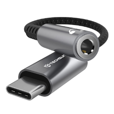  Techsuit - Prémium Kábel Adapter SonicPiX (AC14) - Type-C to 3.5mm Jack, 3A, DAC Chip, Alumínium, Digitális Dekóder - Szürke