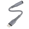  Techsuit - Prémium Kábel Adapter SoundFleX (AC2) - Villámcsatlakozó 3,5 mm-es Jackhez, Hi-Fi Minőség, DAC Chip, Szilikagél, 0,1m - Szürke - 0. kép