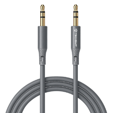  Techsuit - Prémium Kábel Adapter SoundFleX (AC3) - 3,5mm Jack-hez, Hi-Fi Minőség, DAC Chip, Szilikagél, 1m - Szürke