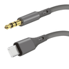  Techsuit - Prémium Kábel Adapter SoundFleX (AC4) - Type-C - 3.5mm Jack, Hi-Fi Minőség, DAC Chip, Szilikagél, 1m - Szürke - 0. kép