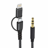  Techsuit - Prémium Kábel Adapter 3 az 1-ben EchoSnap (AC15) - Lightning/Type-C csatlakozó 3,5 mm-es Jackhez, Hi-Fi Minőség, DAC Chip - Fekete - 0. kép