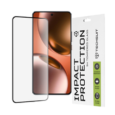  Techsuit - 111D Teljes Borítás / Teljes Ragasztású Üveg - Realme GT 7 - Fekete üvegfólia
