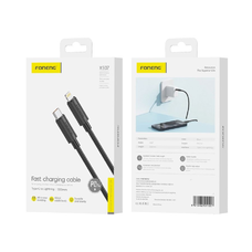 FONENG kábel XS07 USB-C - Lightning PD 27W 1.2M Fekete