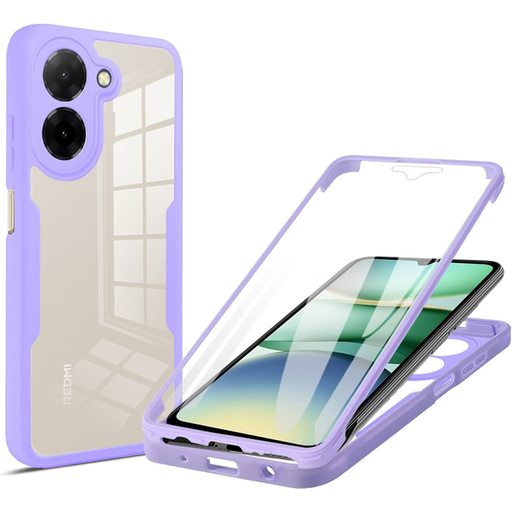 Techsuit - ColorVerse 360 sorozat + Képernyővédő - Xiaomi Redmi A5 4G - Lila tok Techsuit - ColorVerse 360 sorozat + Képernyővédő - Xiaomi Redmi A5 4G - Lila tok