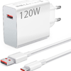 XIAOMI eredeti töltő USB A QC3.0 3A 120W MDY-14-EE + adatkábel USB A-ról Type C-re 6A 1m fehér ömlesztett - 1. kép