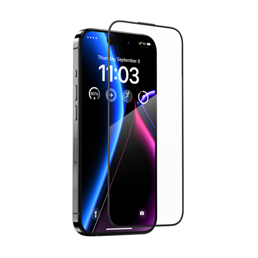 Benks edzett üveg JoyView tükröződésmentes üveg iPhone 15 Pro fekete üvegfólia