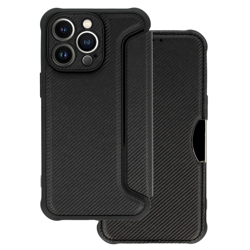Razor Carbon fliptok Xiaomi Redmi Note 14 Pro 4G fekete tok Razor Carbon fliptok Xiaomi Redmi Note 14 Pro 4G fekete tok