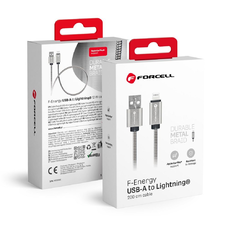 FORCELL F-ENERGY Metal C236 kábel USB A - Lightning 2,4A 12W 2 m ezüst