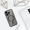 Glitter Magsafe fliptok iPhone 16e fekete átlátszó tok - 3. kép
