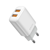 JELLICO hálózati USB töltő adapter EU02 2.4A 12W 2xUSB + kábel Micro Fehér - 1. kép