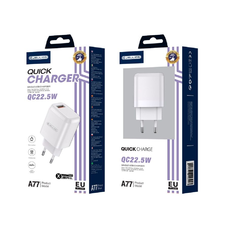 JELLICO fali töltő A77 22,5W 1xUSB QC3.0 + kábel Lightning Fehér