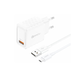 FONENG hálózati töltő EU54 18W 1xUSB QC3.0 + kábel Micro USB Fehér - 0. kép