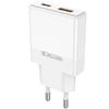 JELLICO fali töltő EU57 PD 20W 1xUSB-C + 1xUSB QC3.0 + kábel USB-C - Lightning Fehér - 2. kép