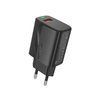 FONENG fali töltő EU64 18W 1xUSB QC3.0 + kábel Lightning Fekete - 1. kép