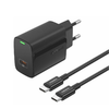 FONENG fali töltő EU65 PD 20W 1xUSB-C + kábel USB-C - USB-C Fekete - 0. kép
