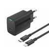 FONENG fali töltő EU65 PD 20W 1xUSB-C + kábel USB-C - Lightning fekete - 0. kép